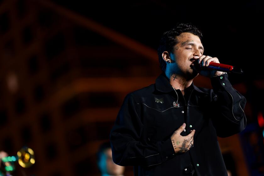 Christian Nodal se presenta en el escenario durante las Latin GRAMMY Acoustic Sessions en el GRAMMY Museum L.A. Live el 16 de octubre de 2024 en Los Ángeles, California.