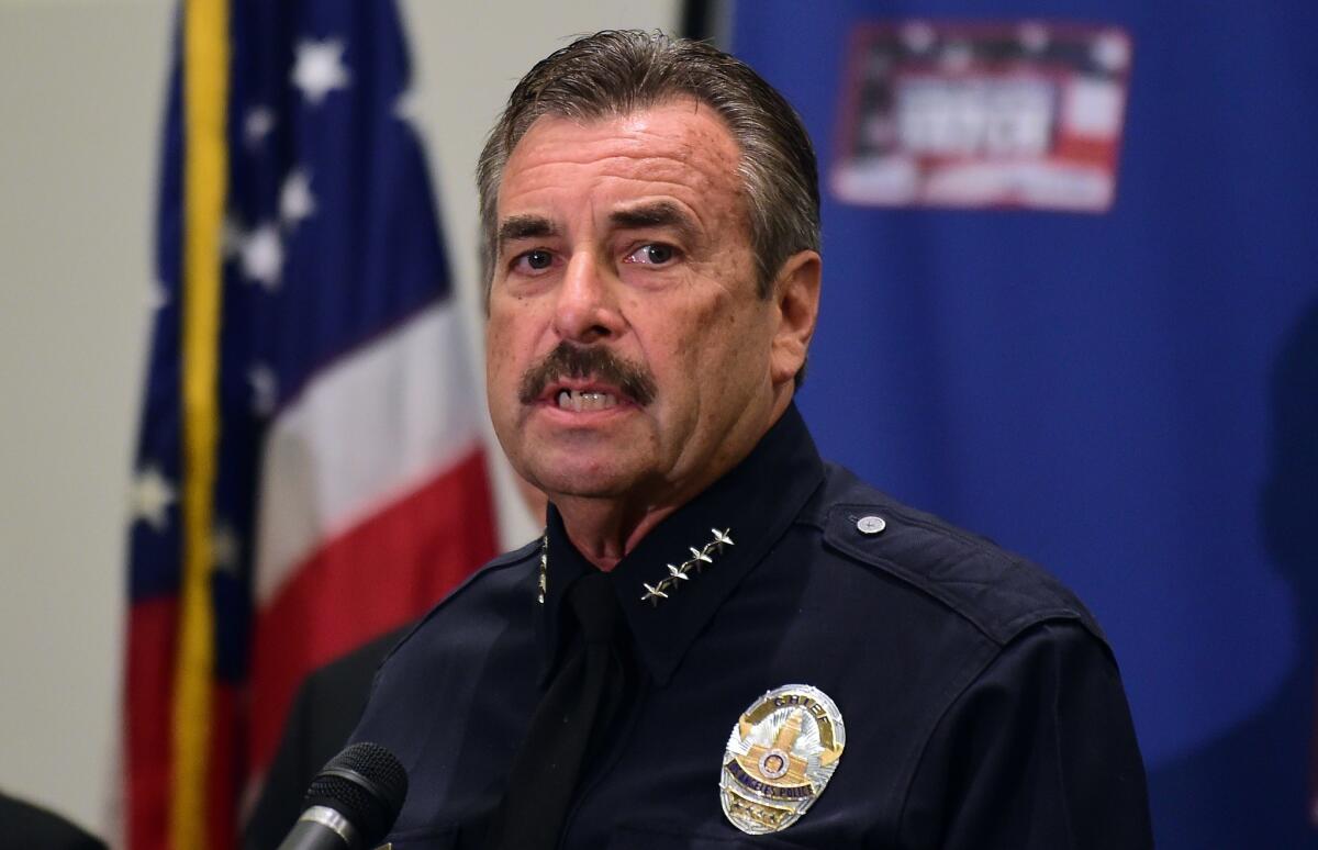 LAPD Chief Charlie Beck, whose father was reportedly one of ex-cop Christopher Dorner's intended targets last year.