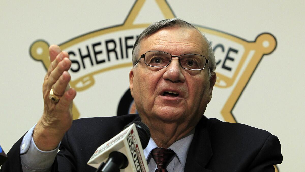 Maricopa County Sheriff Joe Arpaio, whose office was sued by two people who were denied bail.
