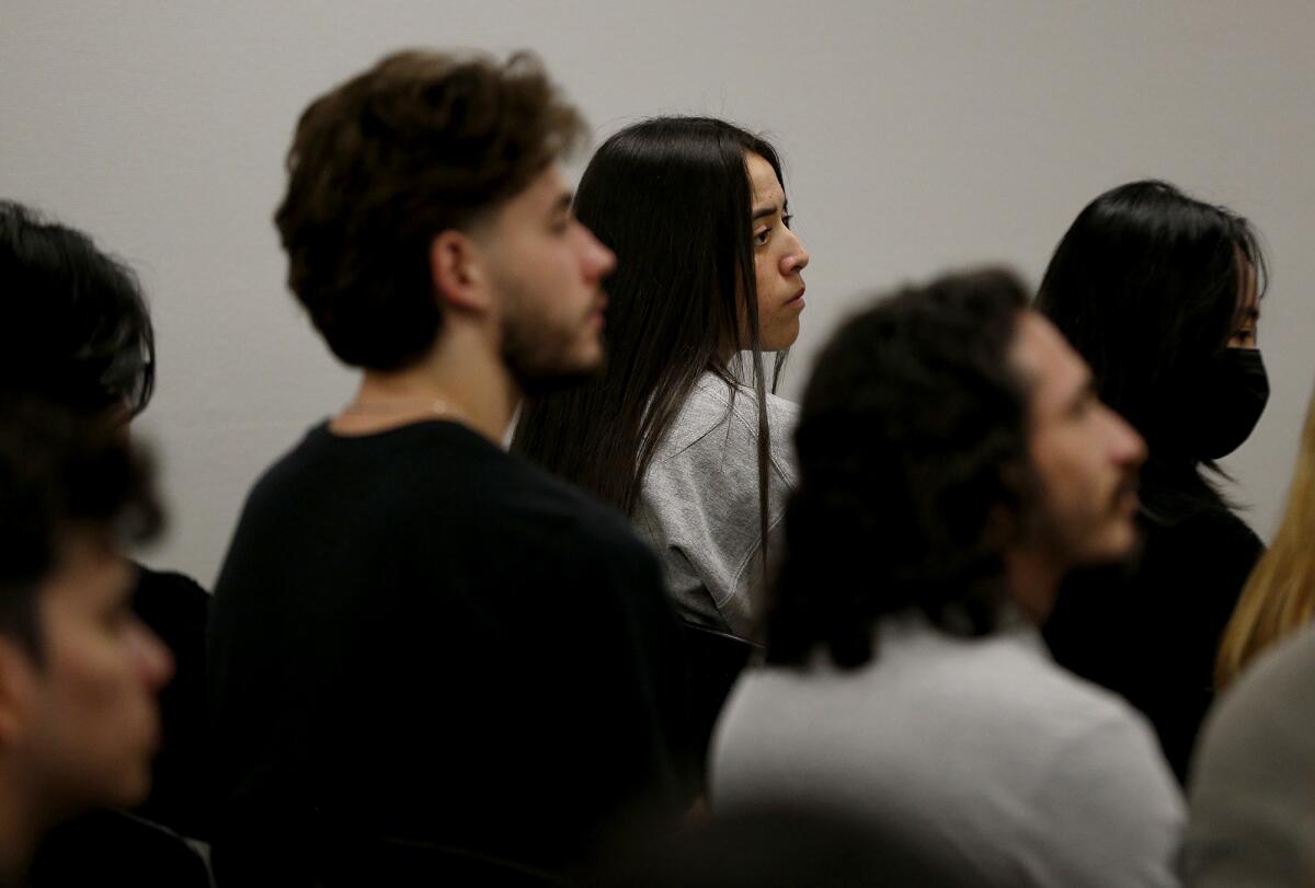 Students and guests listen to Father Greg Boyle, founder and director of Homeboy Industries at Orange Coast College Tuesday.