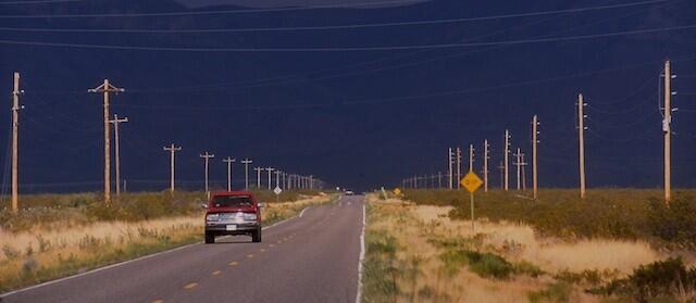 Highway east of Hillsboro, N.M. Photo taken 2001.