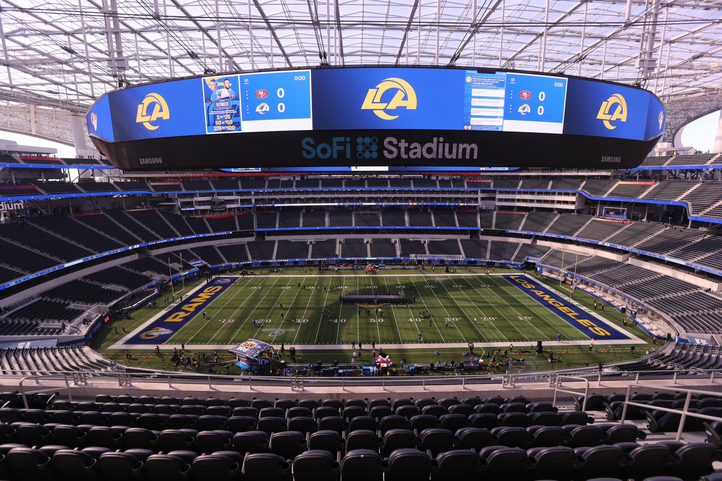 A view of the field at SoFi Stadium.