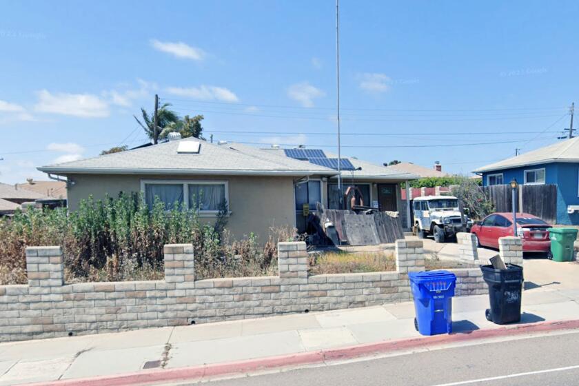 Exterior of the San Diego home where the body of Mary Margaret Haxby-Jones was found in a freezer.