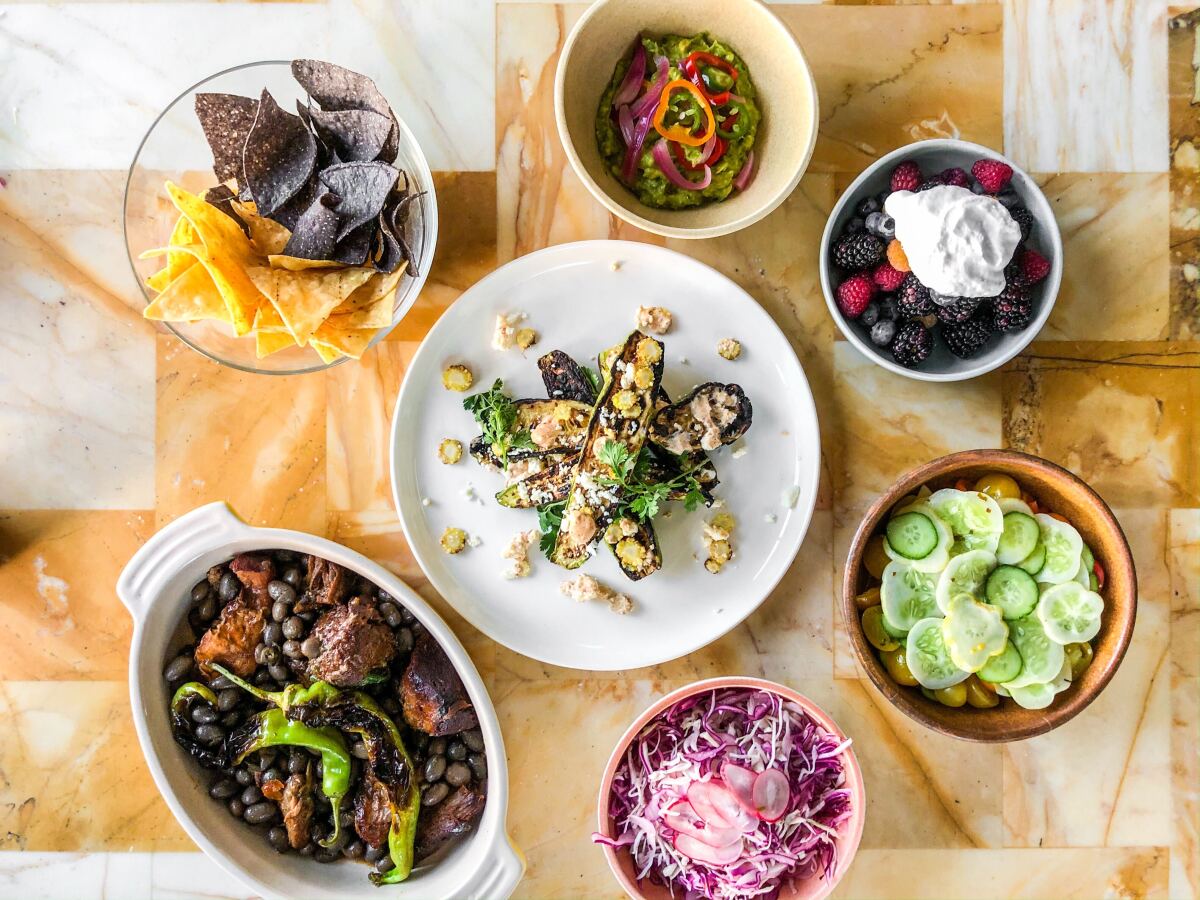 Dishes from Farm Direct, a delivery and takeout service.