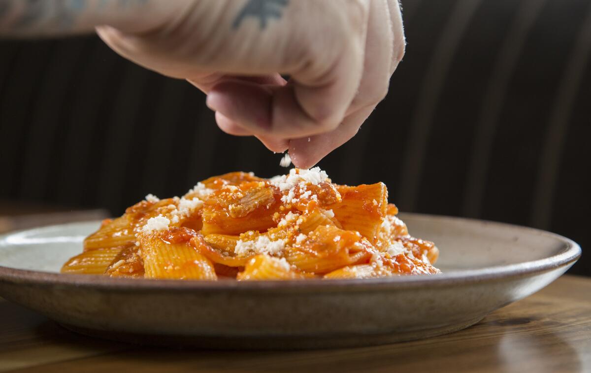 Rigatoni all'amatriciana at Felix Trattoria in Venice.