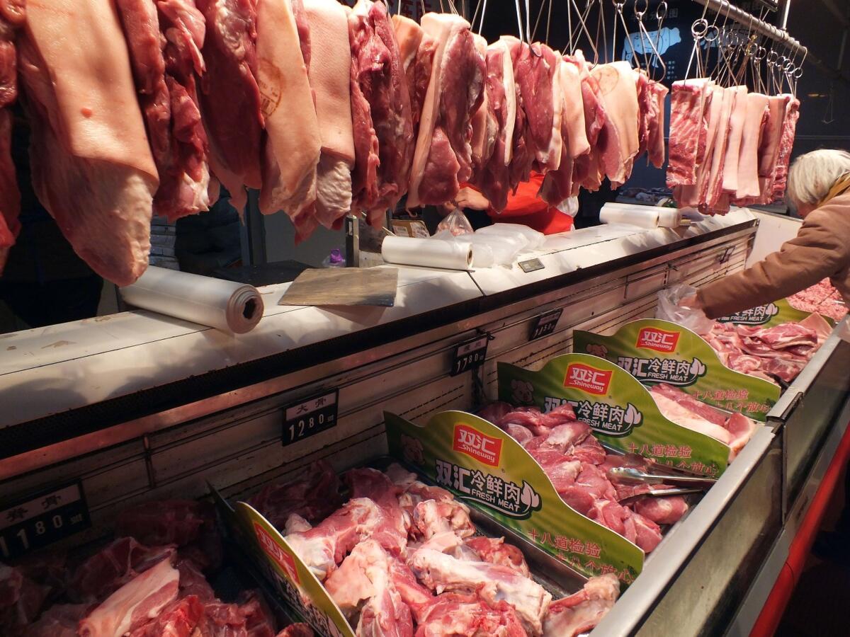Shuanghui pork at a supermarket in China. An activist investor says American pork producer Smithfield could make more money by selling its components individually rather than as a whole to Shuanghui.