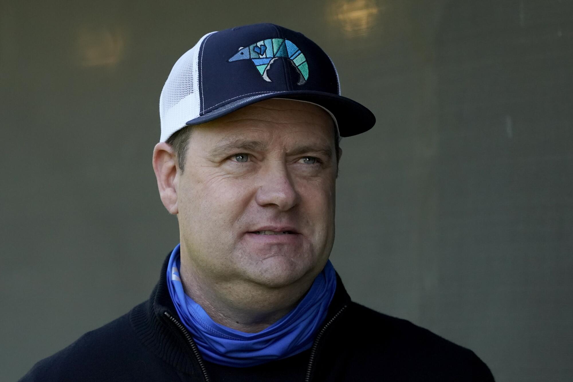 Thoroughbred trainer Doug O'Neill in April 2021.
