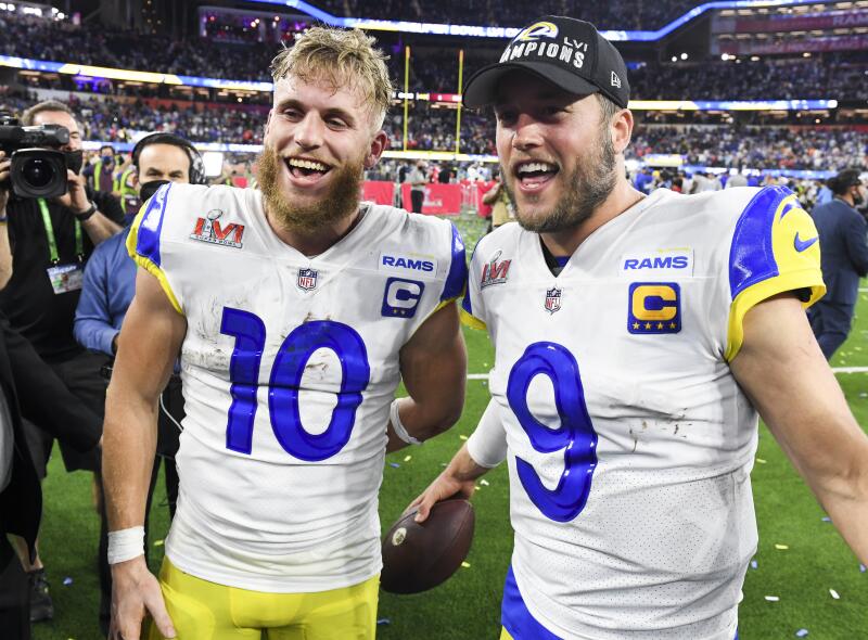 From Rams star to Seahawks mentor, Cooper Kupp readies for emotional L.A. return 1 Kupp and Rams quarterback Matthew Stafford celebrate after winning Super Bowl LVI.
