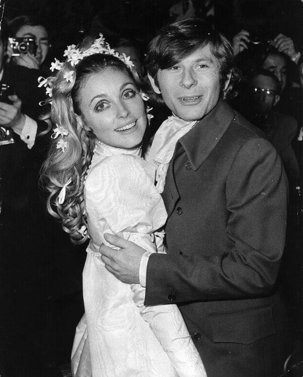 American film actress Sharon Tate at her London wedding with Polish actor and director Roman Polanski. Sharon was murdered by followers of Charles Manson, when pregnant with Roman's baby.