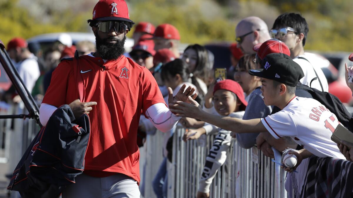 Angels right fielder Brian Goodwin wins arbitration case - Los Angeles Times