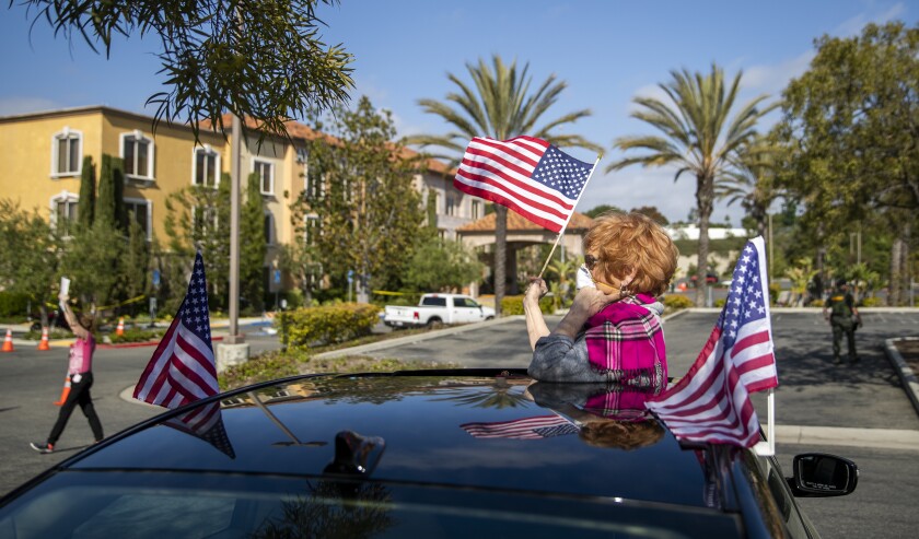 Column One: In Orange County, seniors risk COVID-19 to
protest death of George Floyd 2 Protest organizer Elizabeth Coe