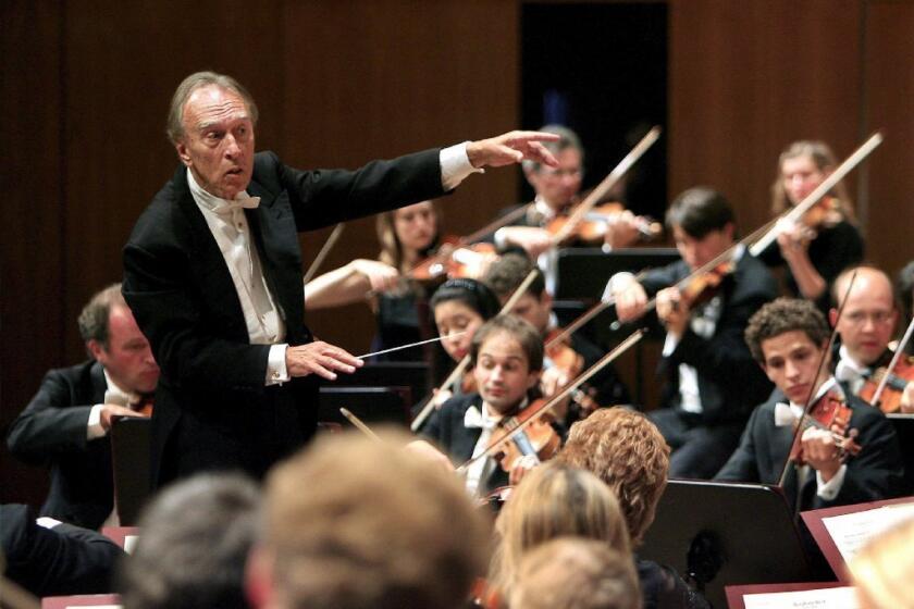Claudio Abbado conducts at the Lucerne Festival in Lucerne, Switzerland, in 2007.