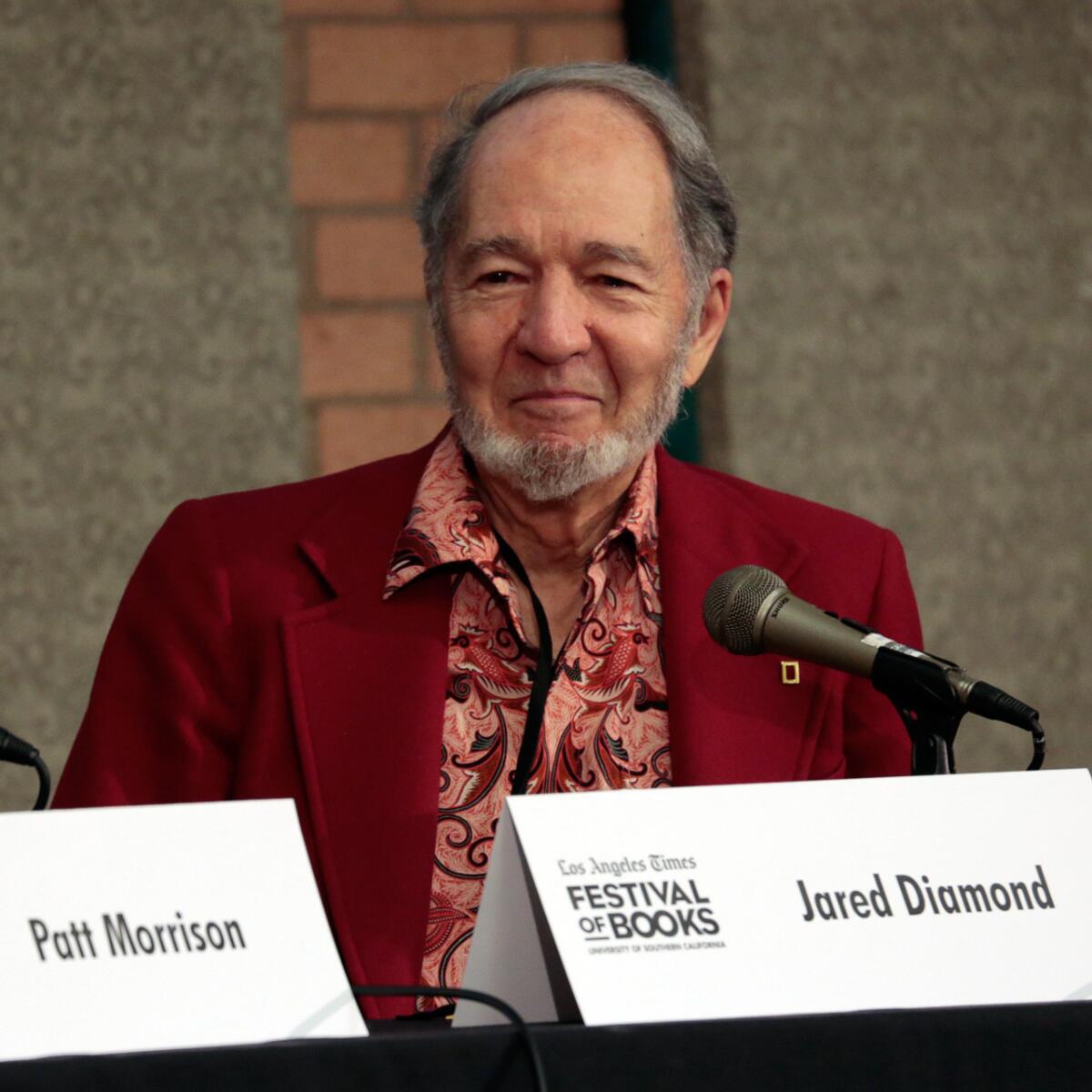 At the Festival of Books on Sunday, Jared Diamond said he's more optimistic than he was when he wrote "Guns, Germs, and Steel" in 1997 or "Collapse" in 2005.
