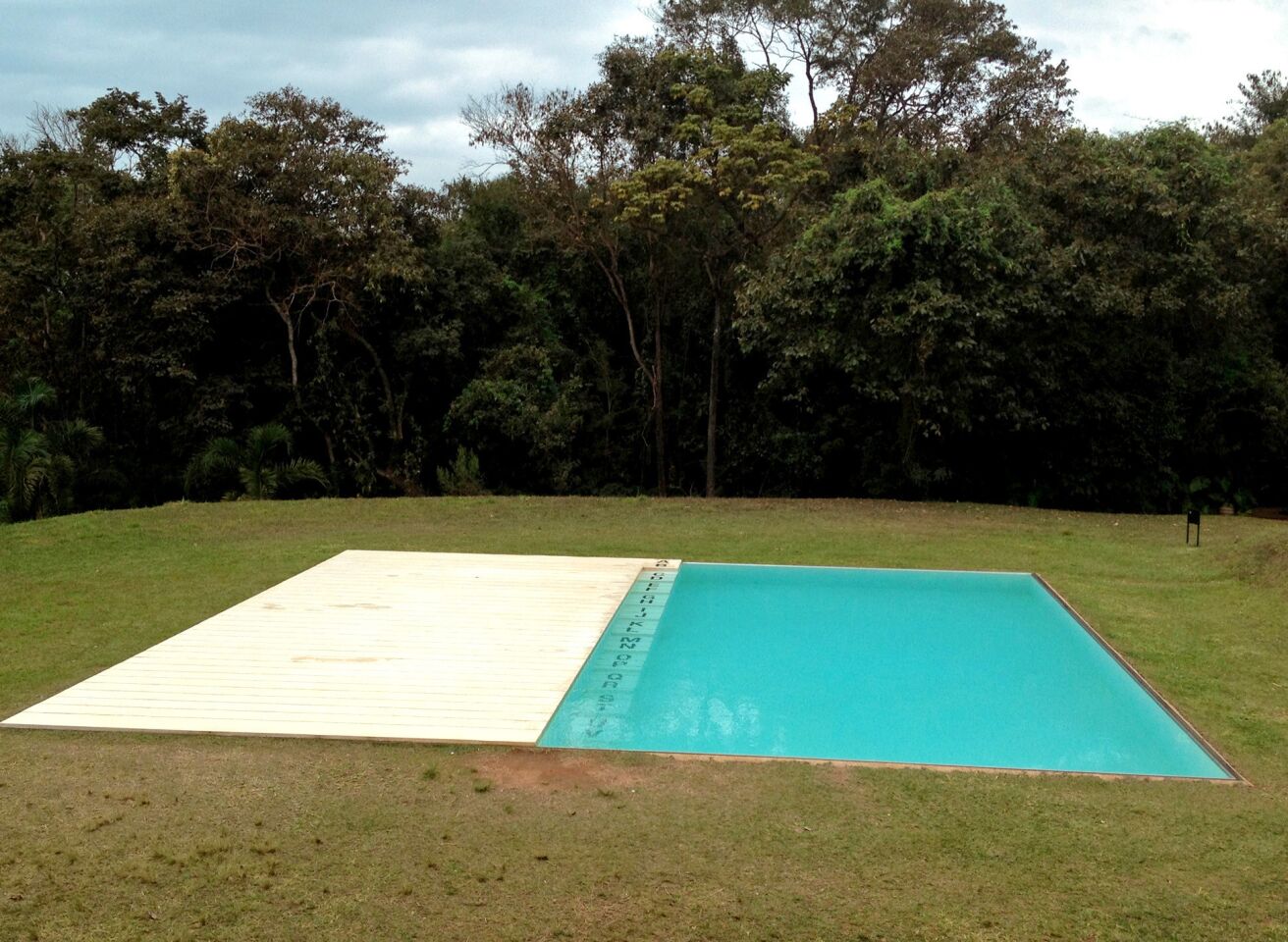 Jorge Macchi's "Piscina" is a pool that looks like a giant address book. Its lettered "tabs" are steps into the water.