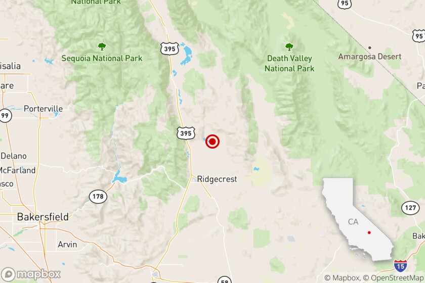A magnitude 3.1 earthquake struck near Ridgecrest, Calif., late Friday.