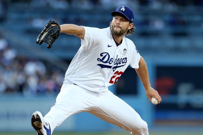 Dodgers pitcher Clayton Kershaw wrosk against the New York Yankees on June 2, 2023, in Los Angeles. 