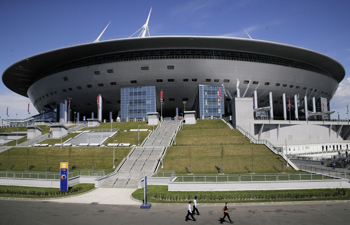 A view of the St. Petersburg Stadium.