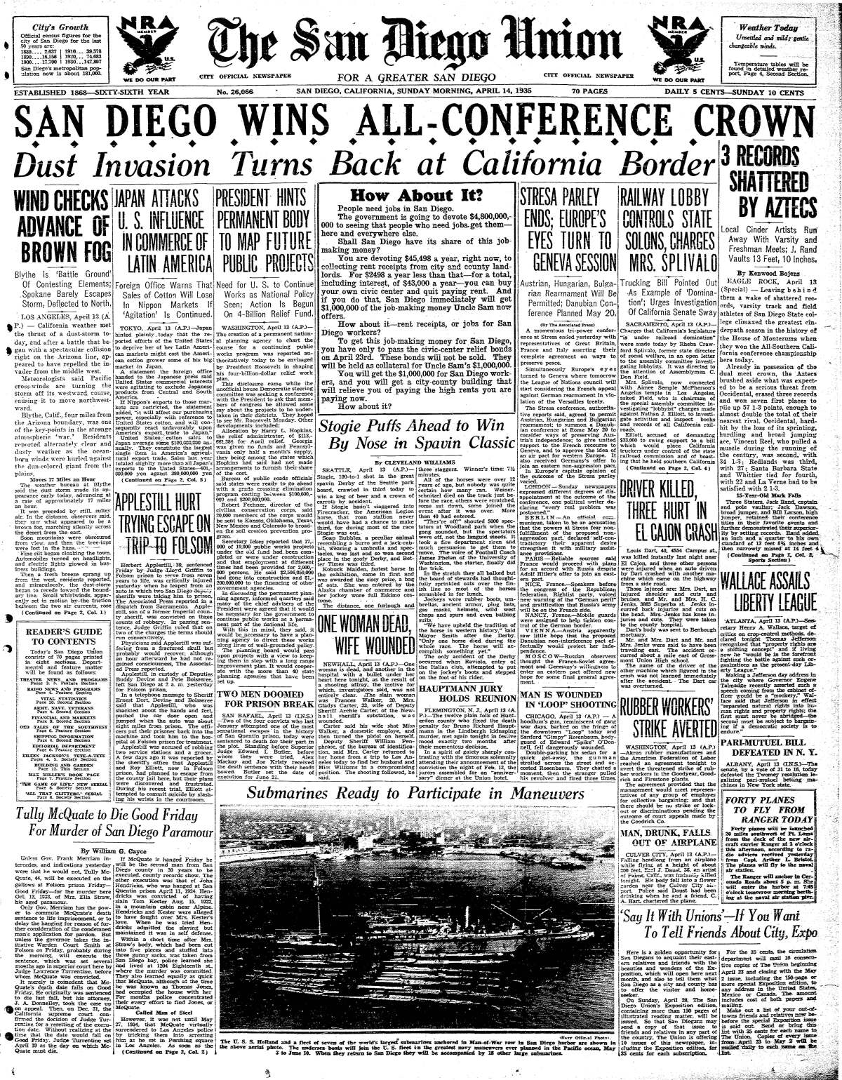 April 14, 1935 front page