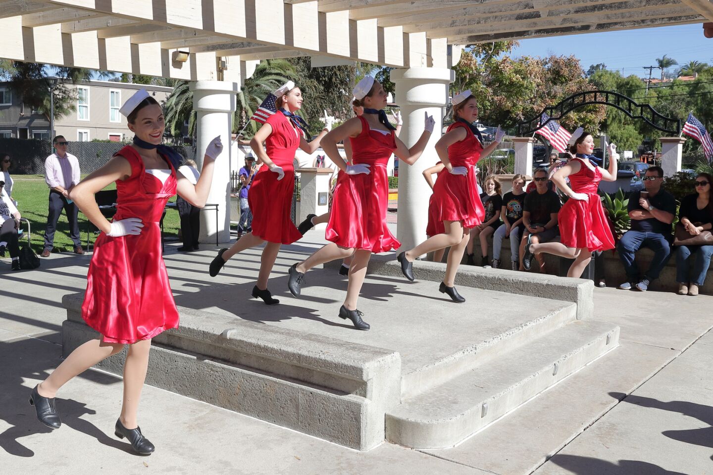 The Santa Fe Christian School Dance Troupe performs at the Solana Beach Veterans Day Program