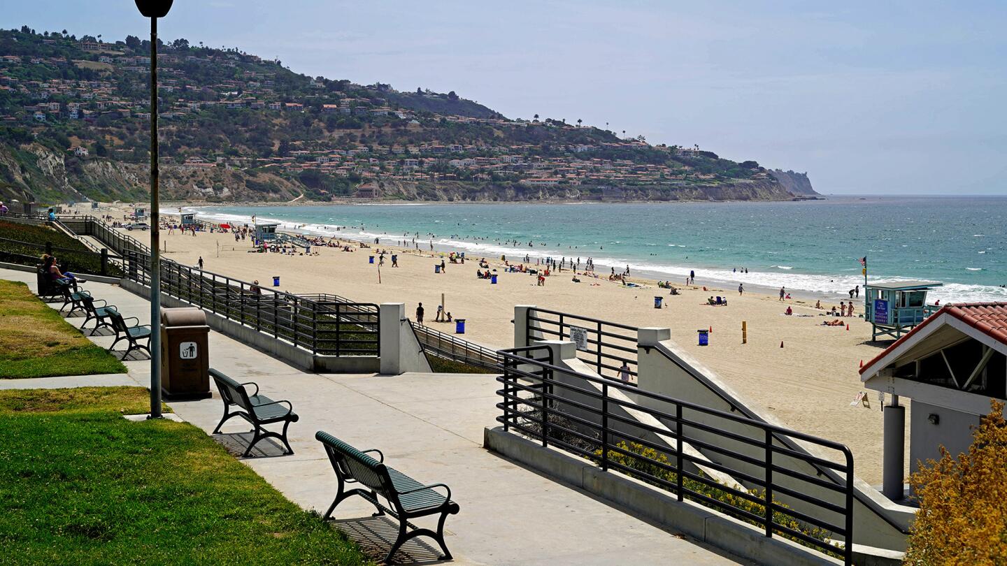Torrance Beach, which is 40 acres, has a bike path, beach wheelchairs, showers, volleyball nets, a concession stand and several hundred parking spaces.