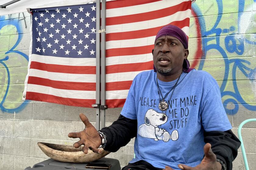 Quincy Arnaz Brown, who calls himself Pastor Blue, runs a safe-haven ministry on skid row.