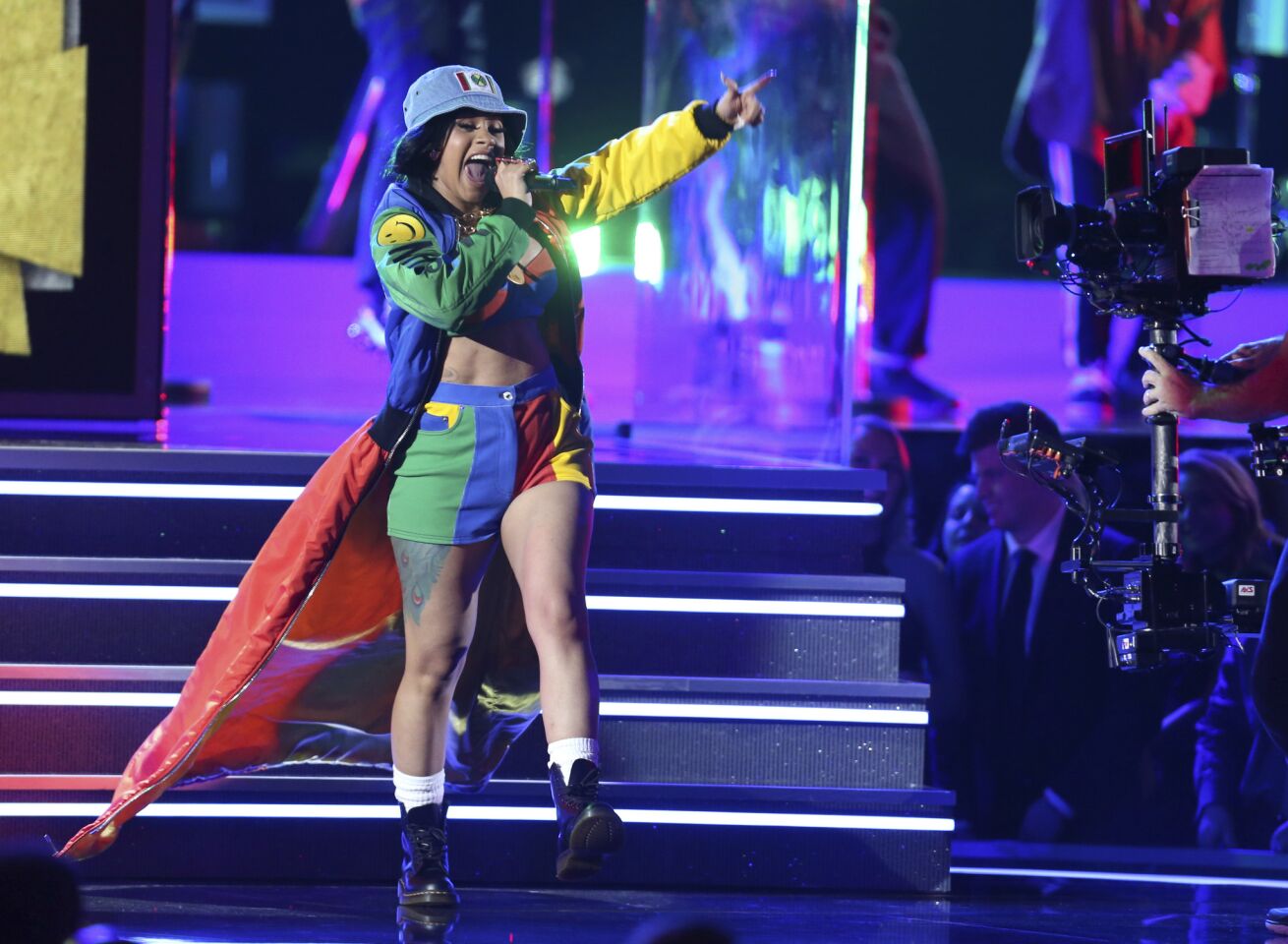 Cardi B performs "Finesse" with Bruno Mars.