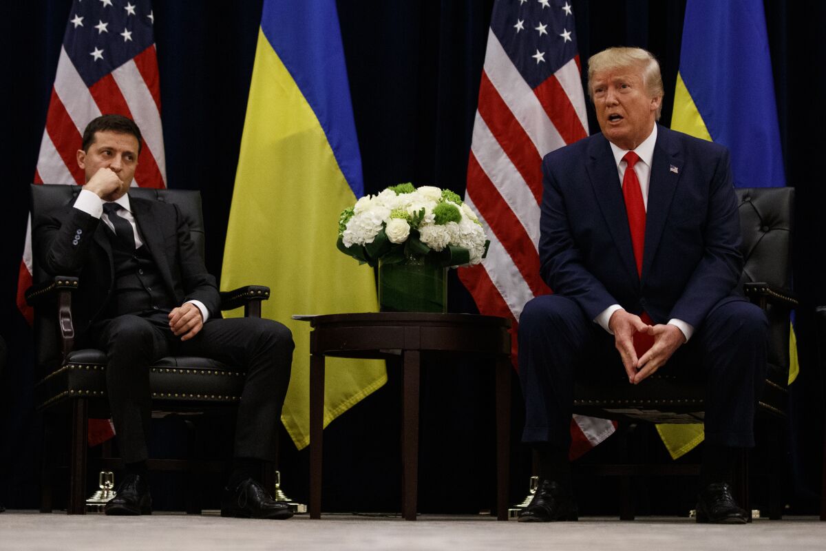 Volodymyr Zelensky and Donald Trump