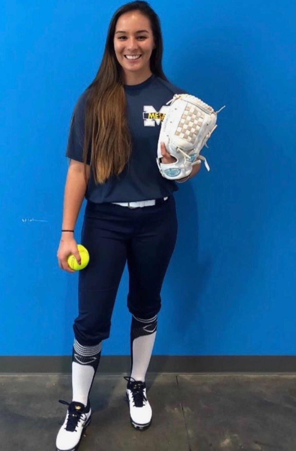 Savannah Ames is captain of the San Diego Mesa College women's softball team.
