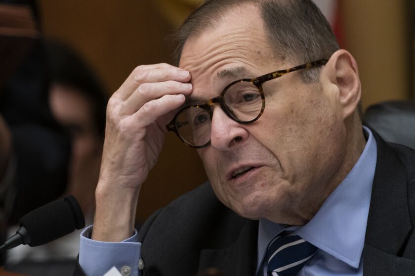 House Judiciary Committee Chairman Jerrold Nadler, D-N.Y., leads his panel to approve guidelines for impeachment investigation hearings on President Donald Trump, on Capitol Hill in Washington, Thursday, Sept. 12, 2019. (AP Photo/J. Scott Applewhite)
