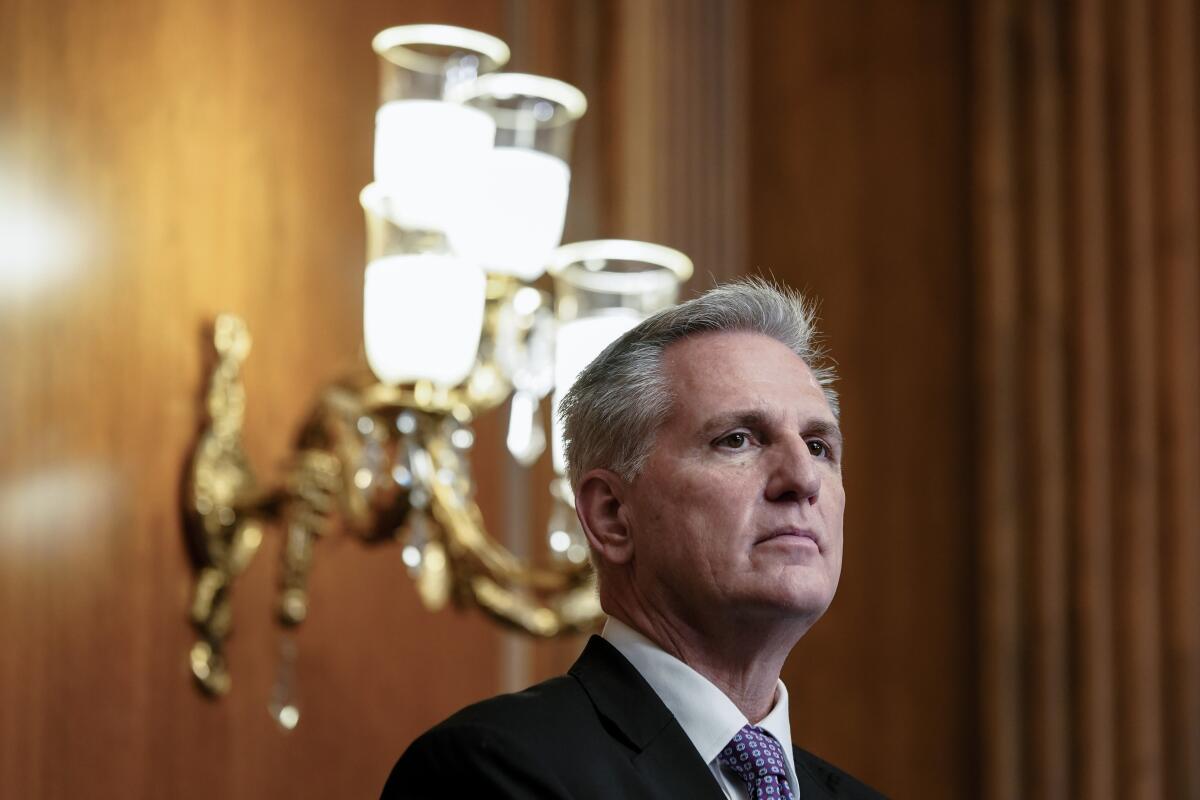 Kevin McCarthy speaks at the Capitol