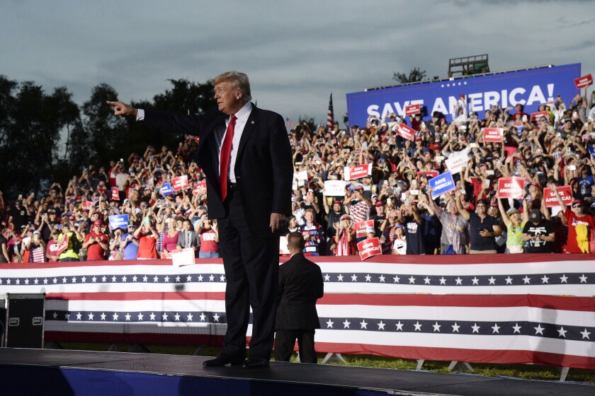 Former President Trump at a Save America rally
