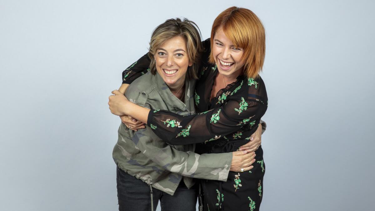Screenwriter Nicole Taylor, left, and actress Jessie Buckley, from the film "Wild Rose," photographed in the L.A. Times Photo and Video Studio at the 2018 Toronto International Film Festival, in Toronto, Canada, on Sept. 9, 2018.