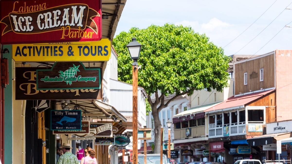 Lahaina's Front Street is the main downtown street.