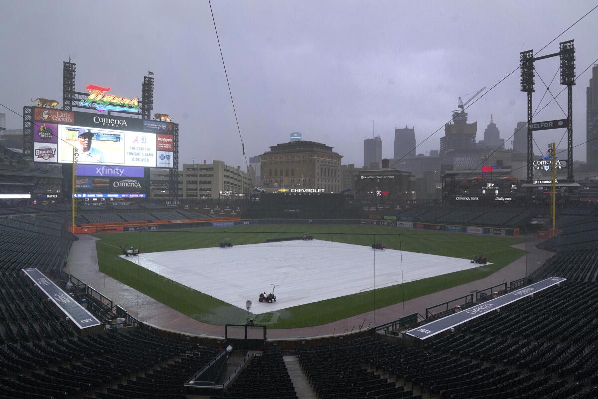 Tigers and Braves rained out, doubleheader set for Wednesday - The San  Diego Union-Tribune