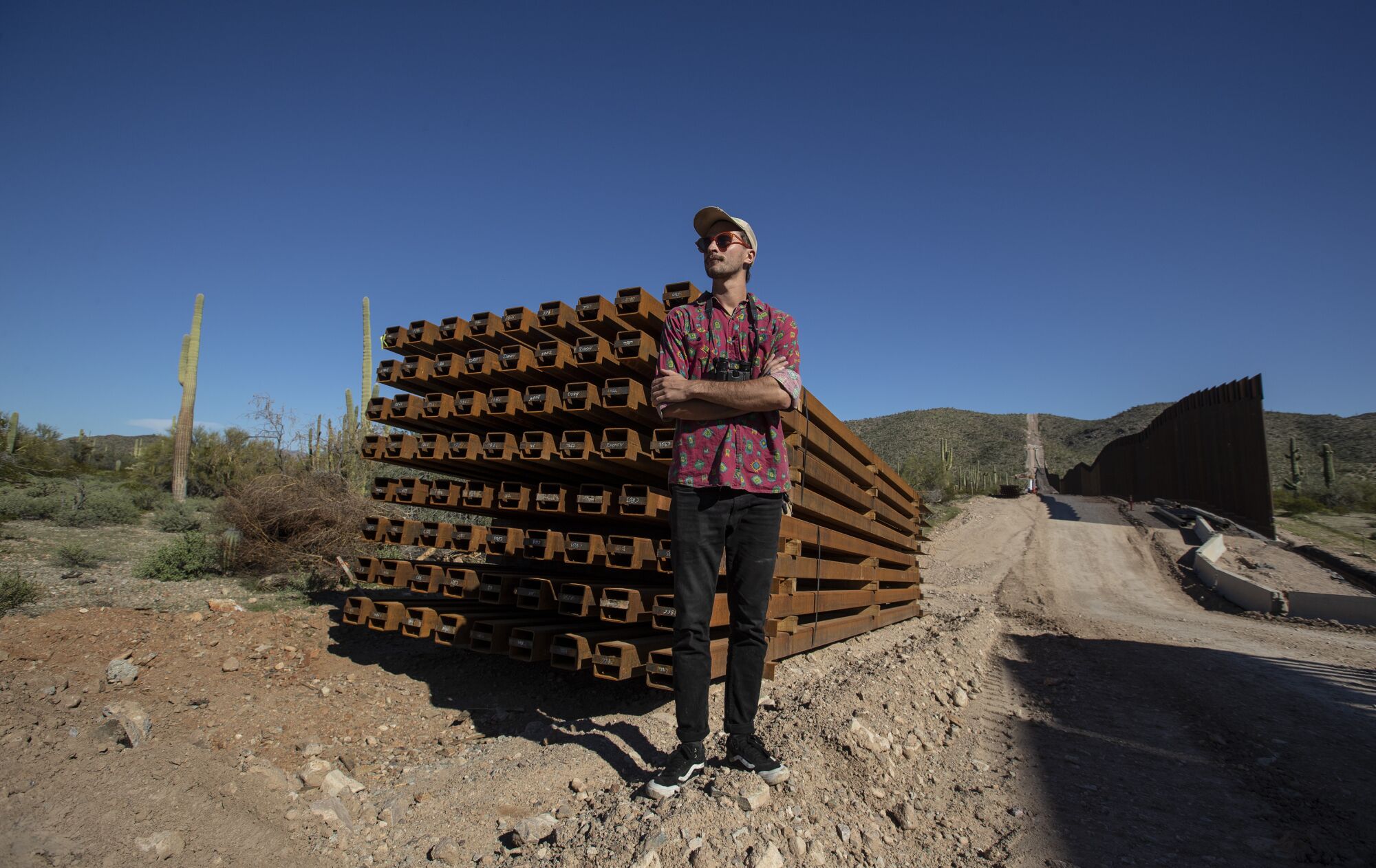 Laiken Jordahl, a Center for Biological Diversity borderlands campaigner, at Organ Pipe Cactus National Monument.