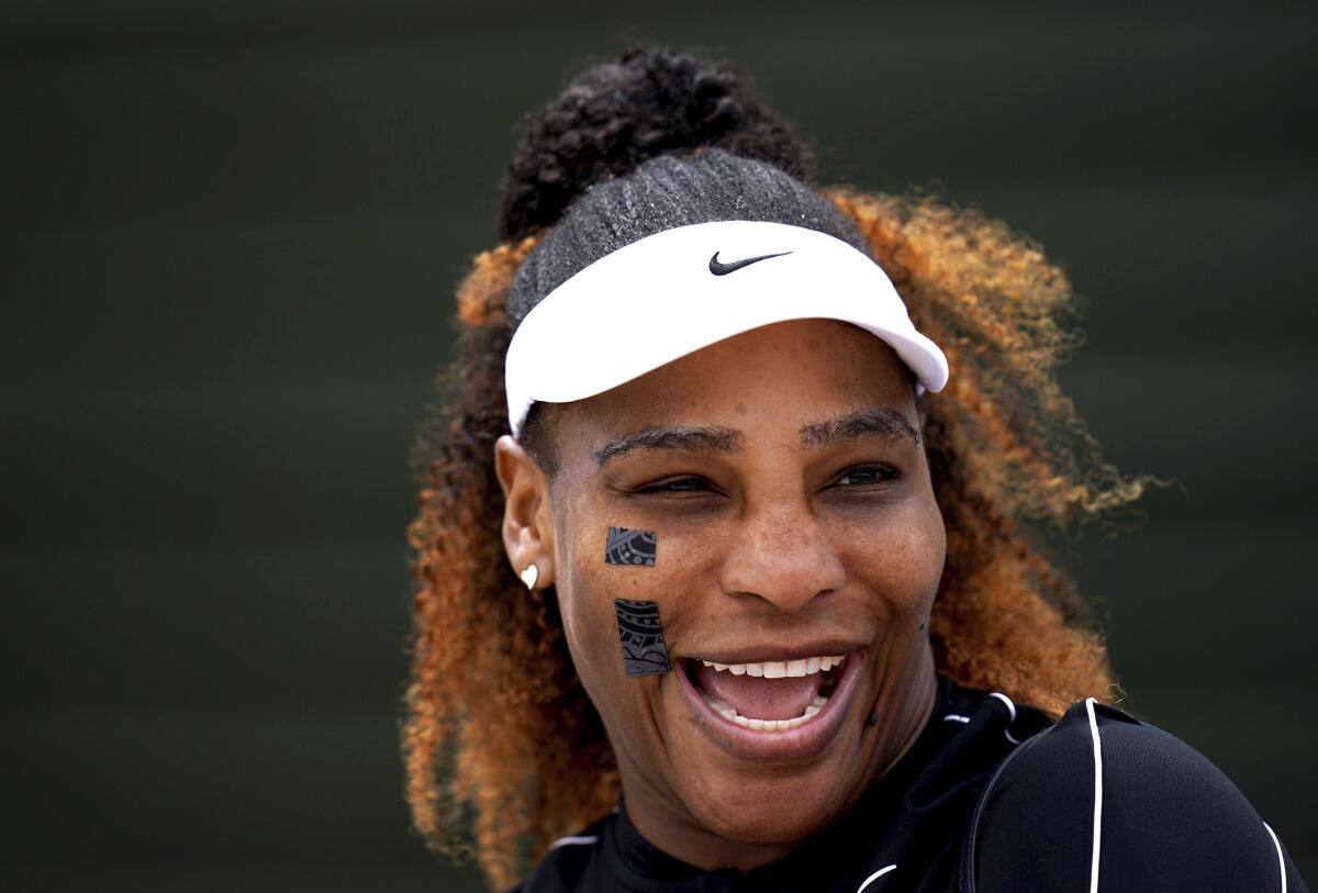 Serena Williams hace declaraciones antes del campeonato del All England Club, Wimbledon, 
