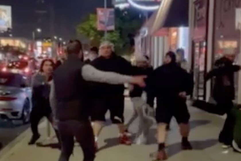 Video frame grab from attack on diners that occurred outside a Beverly Grove restaurant