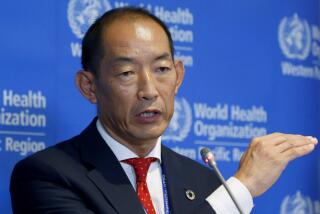 FILE – World Health Organization Regional Director for Western Pacific Takeshi Kasai addresses the media at the start of the five-day annual session Monday, Oct. 7, 2019, in Manila, Philippines. The World Health Organization on Wednesday, March 8, 2023 has fired its top official in the Western Pacific, Dr. Takeshi Kasai, after the Associated Press reported last January that dozens of staffers accused him of racist, abusive and unethical behaviour that may have compromised the U.N. health agency’s response to the coronavirus pandemic. (AP Photo/Bullit Marquez, File)