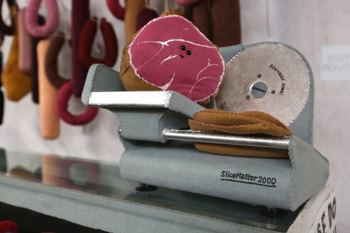 A felt version of a meat slicer.