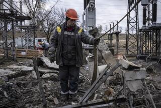 KYIV REGION, UKRAINE - NOVEMBER 04: Workers repair infrastructure in a power station that was damaged by a Russian air attack in October, on November 04, 2022 in Kyiv Oblast, Ukraine. Electricity and heating outages across Ukraine caused by missile and drone strikes to energy infrastructure have added urgency preparations for winter. (Photo by Ed Ram/Getty Images)