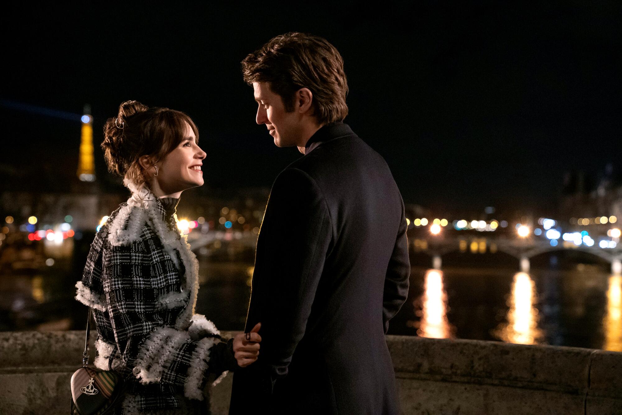 Lily Collins and Lucas Bravo gaze into each other's eyes