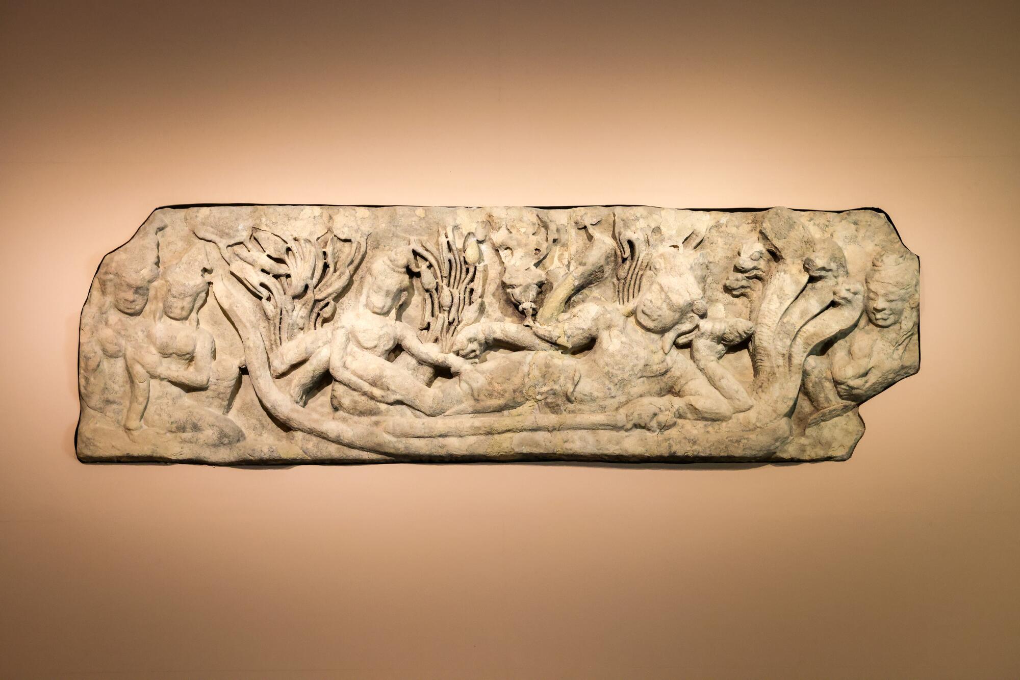 The Lintel with Reclining Vishnu and Retinue at the Norton Simon Museum on Monday, 