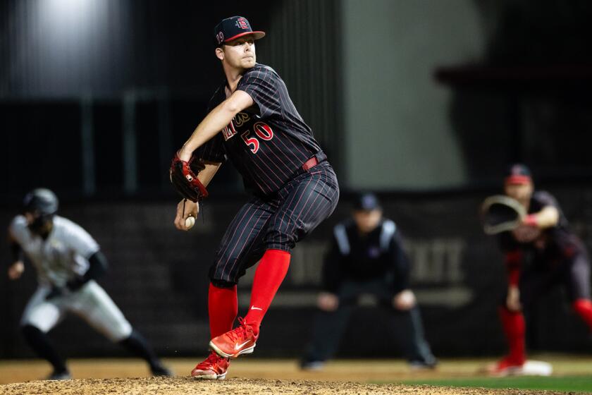San Diego State right-hander Jacob Riordan pitched the ninth no-hitter in school history last week against New Mexico.