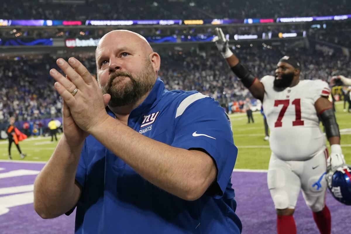 Brian Daboll has come up big as head coach of the New York Giants, including a wild-card playoff victory at Minnesota.