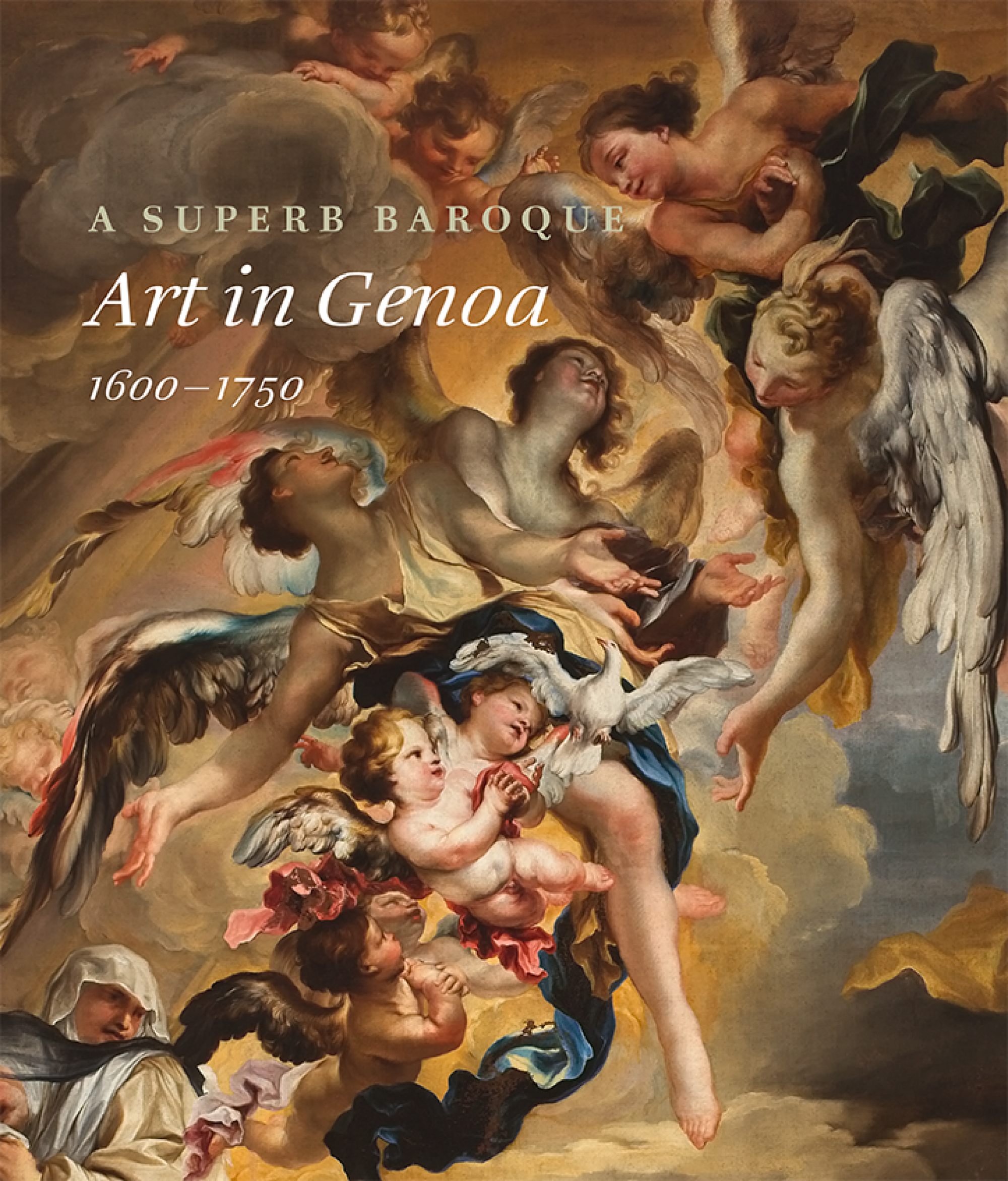 A Baroque painting of angels on a book cover