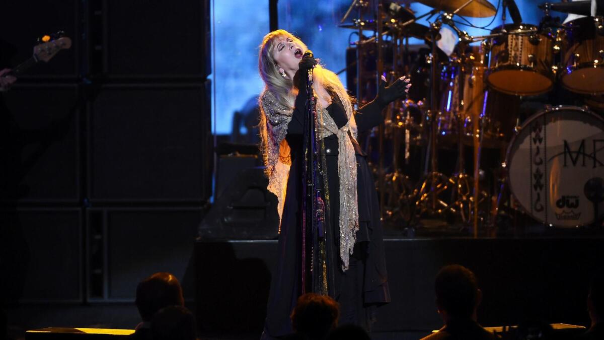 Stevie Nicks performs at the 2018 MusiCares Person of the Year ceremony.