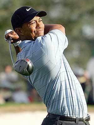 NO MORE ROOM: Tiger Woods tees off on the 18th hole at Augusta National, which has already been lengthened about as far as it can go to almost 7,300 yards. The Masters might consider going to a special ball for the tournament, an idea Woods doesnt favor.
