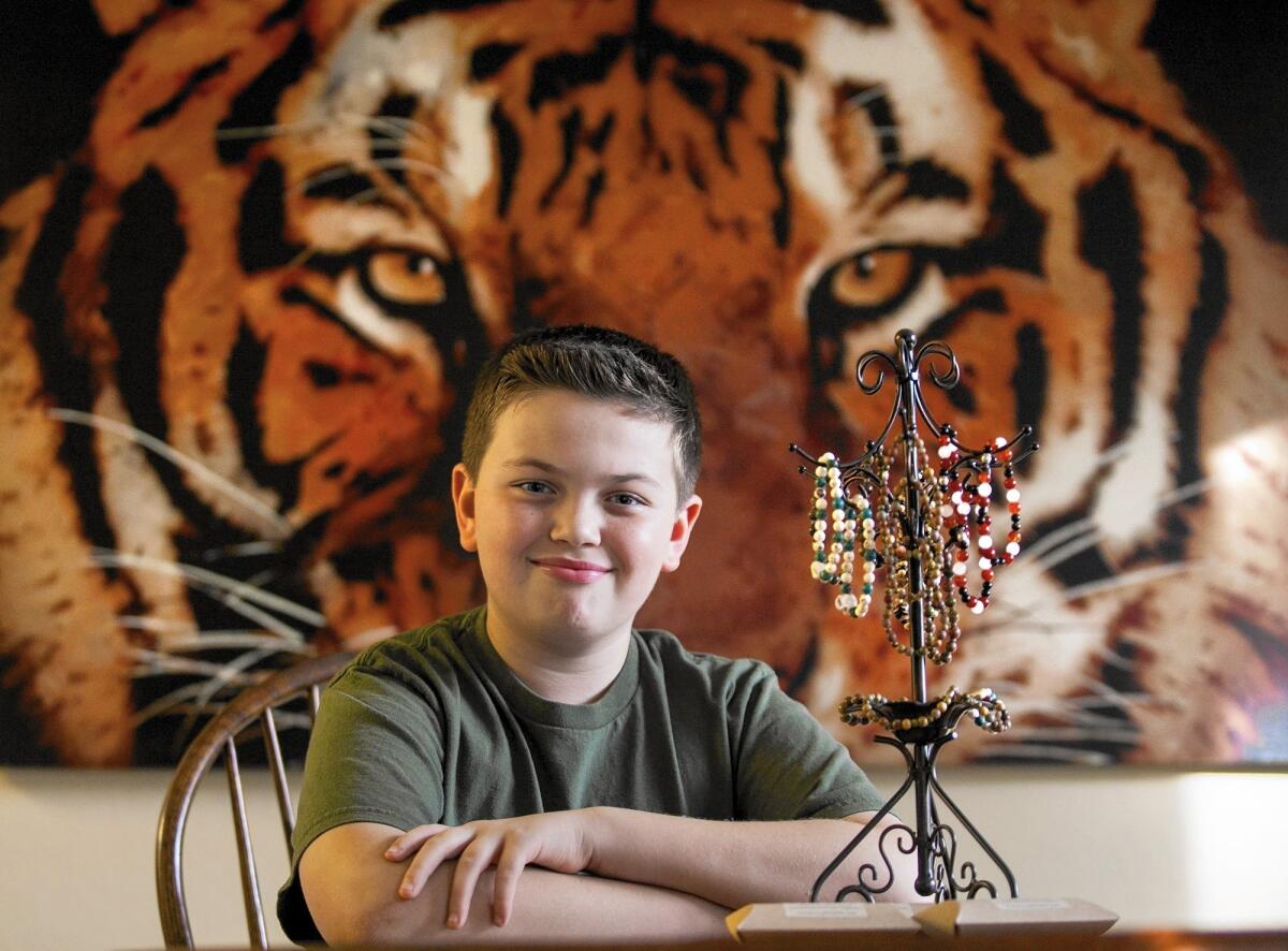 Dylan Fryer, a 7th grader at Corona del Mar Middle School founded Creations 4 Wildlife, a Newport Beach-based company supporting wildlife protection. He raises money by selling bracelets.