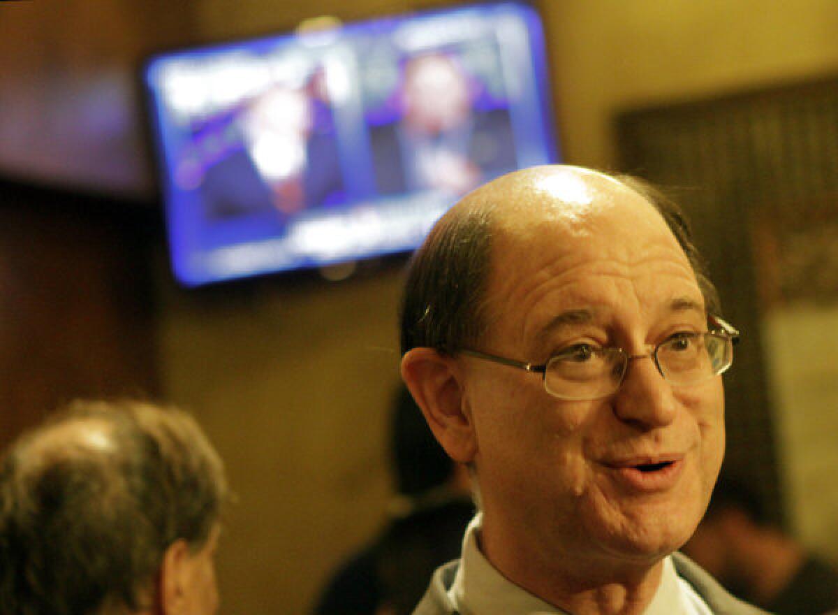 Rep. Brad Sherman savors his victory on election night after a hard-fought contest with fellow Democrat Howard Sherman.