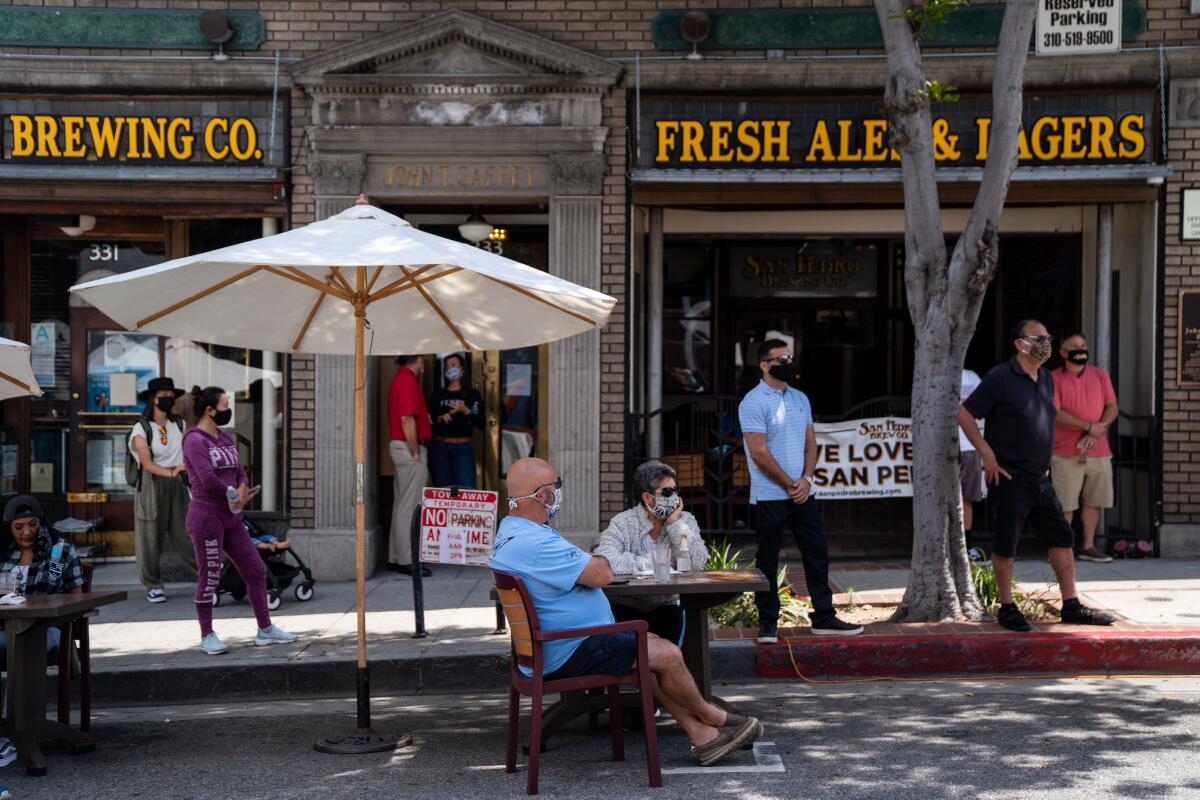 A section of West 6th Street in San Pedro was closed Friday for dining between Mesa and Centre streets.